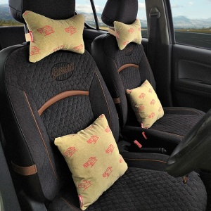 Elegant Car Comfy Pillow And Neck Rest Beige Set of 4 Design CU11