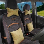 Elegant Car Comfy Pillow And Neck Rest Beige Fly Set of 4 Design CU08