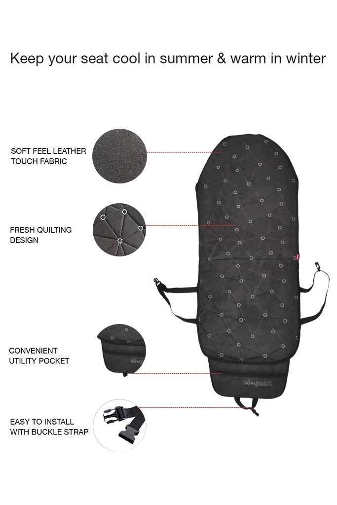 Elegant Space CoolPad Full Car Seat Cushion Black and Grey (Set of 2)