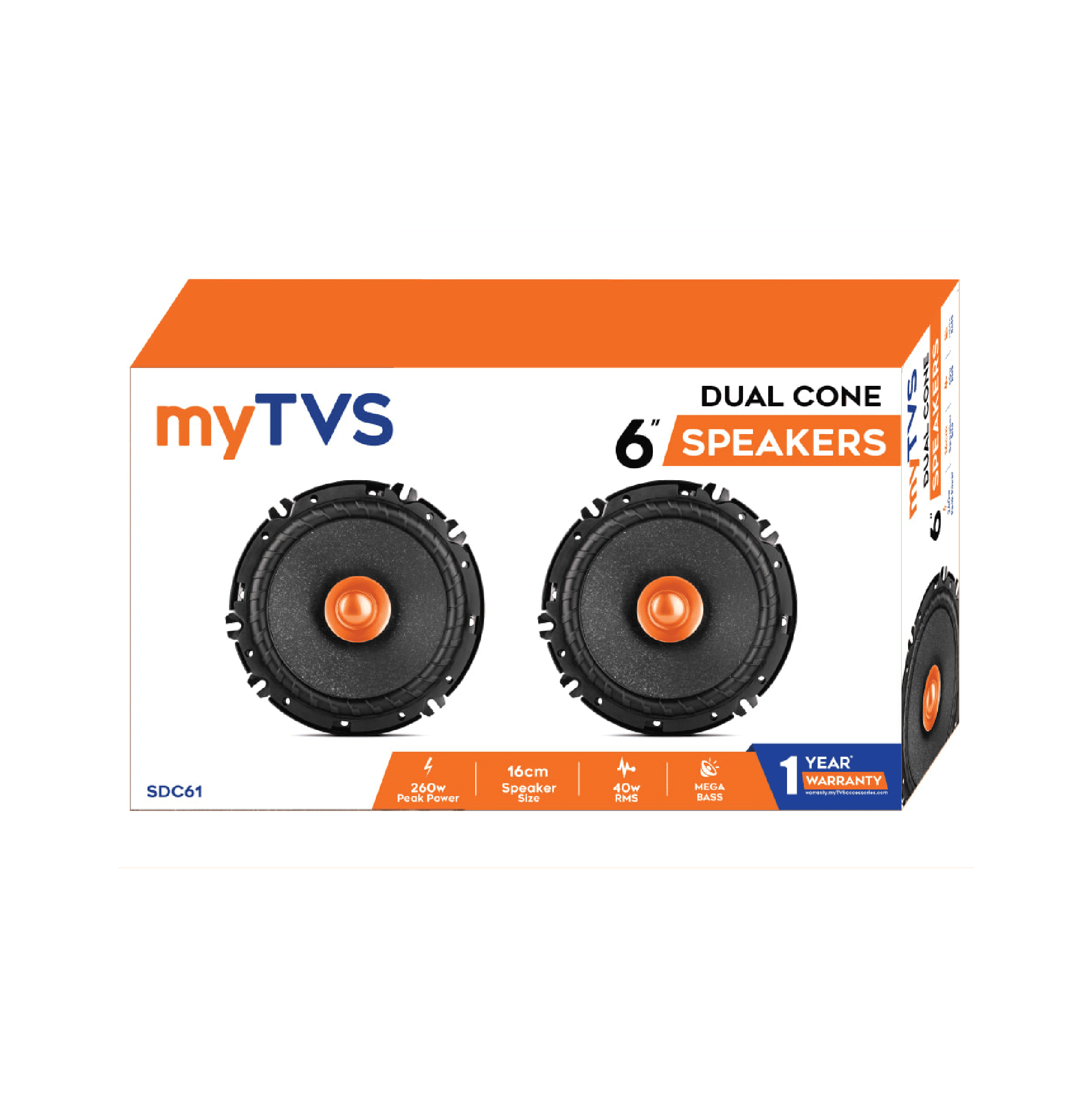 myTVS SDC-61 6 Inch Dual Cone Car Speaker