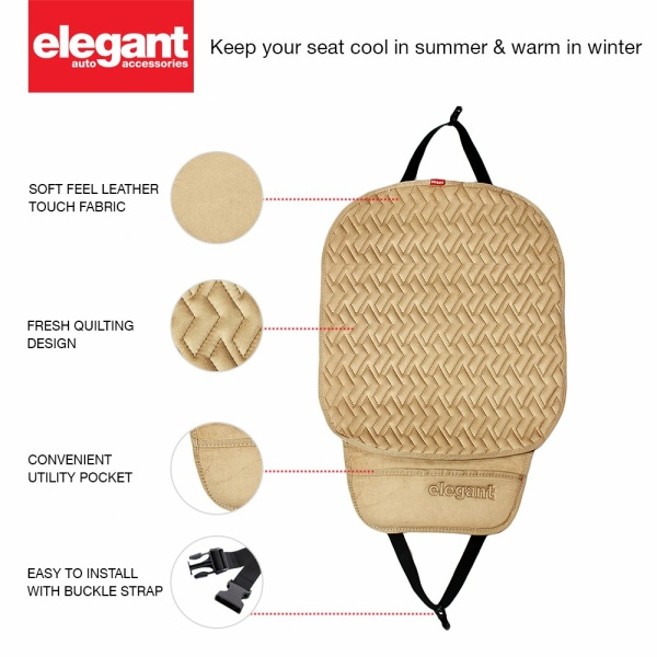 Elegant Caper Cool Pad Car Seat Cushion Beige (Set of 2)