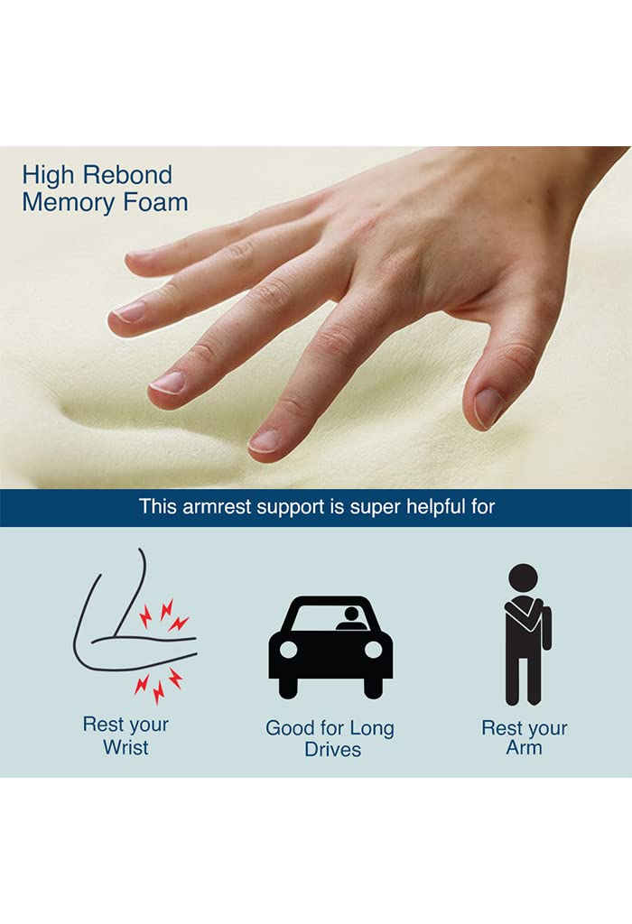 Elegant Active Memory Foam Car Arm Rest Support Pillow Black