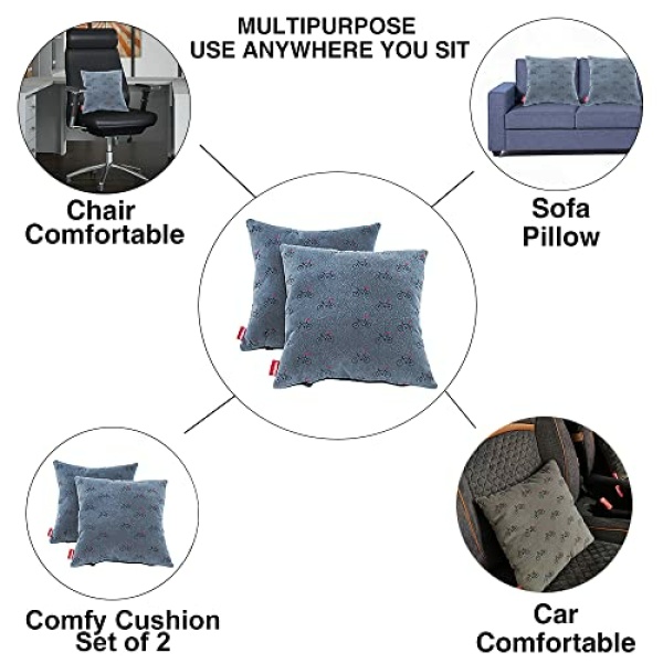 Elegant Comfy Cushion Pillow Grey Set of 2 CU02