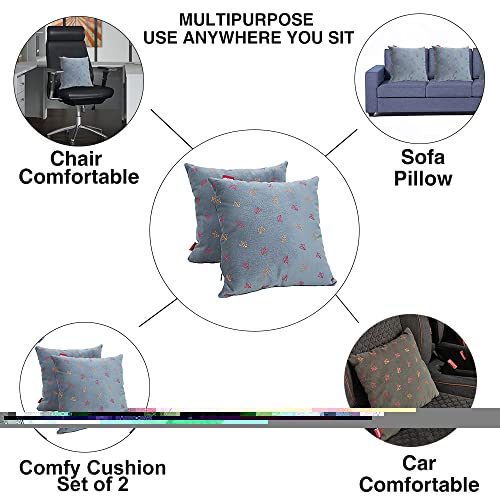 Elegant Comfy Cushion Pillow Grey Fly Design Set of 2 CU08