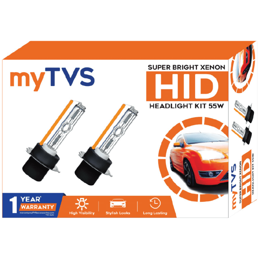myTVS THID H4 4300K Bi-Xenon 6000K 55W Headlight Bulbs Kit for Car
