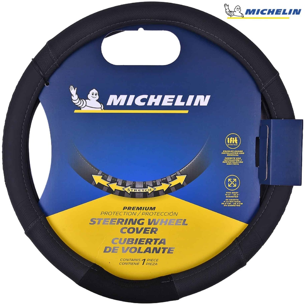 Michelin Premium Faux Leather Steering Cover (Black) 33252