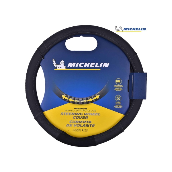 Michelin Premium Faux Leather Steering Cover (Black) 33252