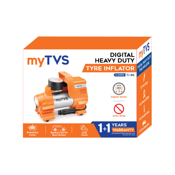 myTVS TI-86 Digital Auto Stop Heavy Duty Car Tyre Inflator