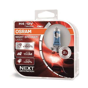 Osram H4 Night Breaker Laser Duo Box Light Next GEN (60/55W, 12V, 2 Bulb)