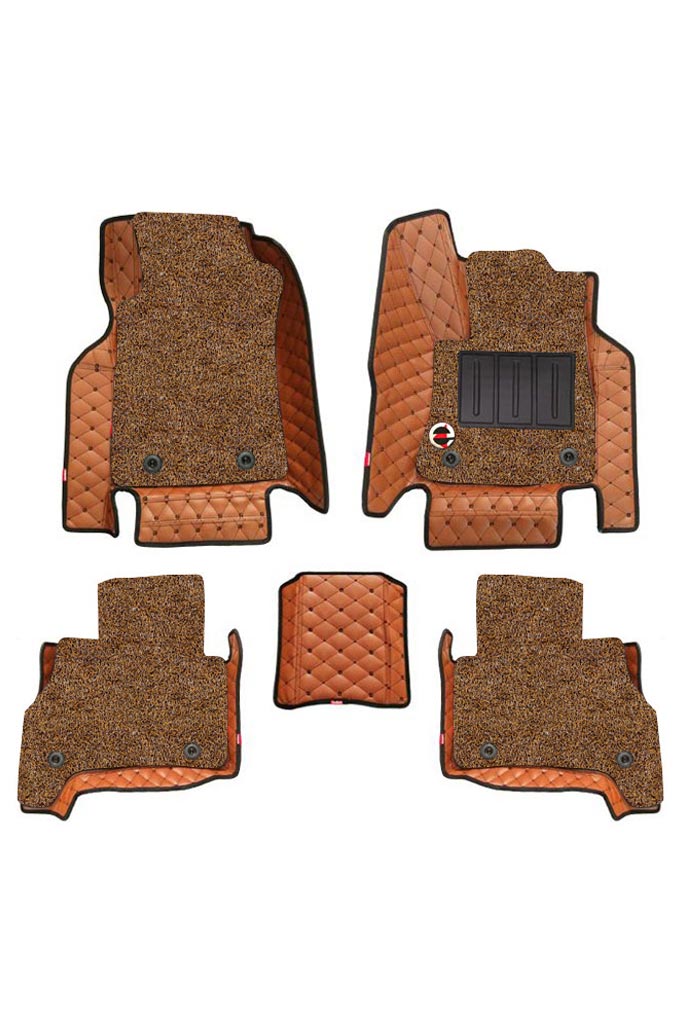 Elegant 7D Car Floor Mat Tan and Black Compatible With Nissan Camry 2017-2018