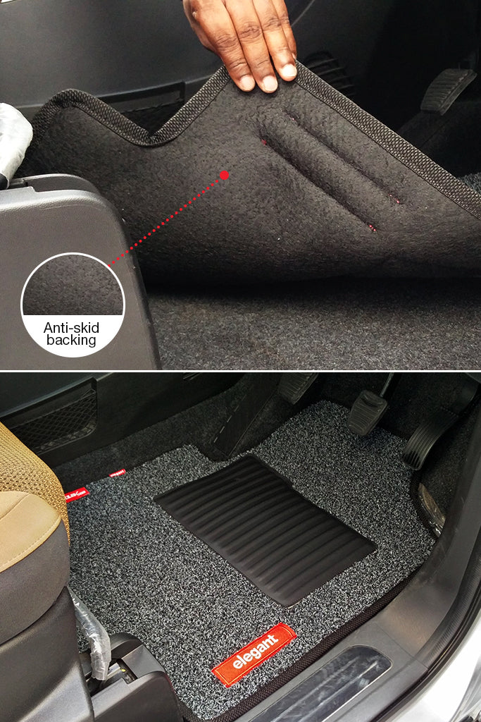 Elegant Spike Carpet Car Floor Mat Grey