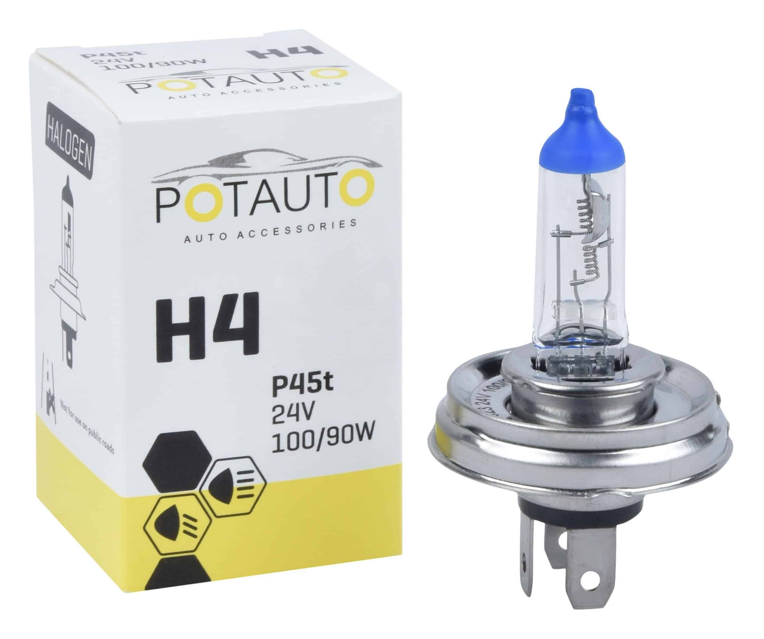 Potauto H4 Headlight Bulb P45t 24V 100/90W