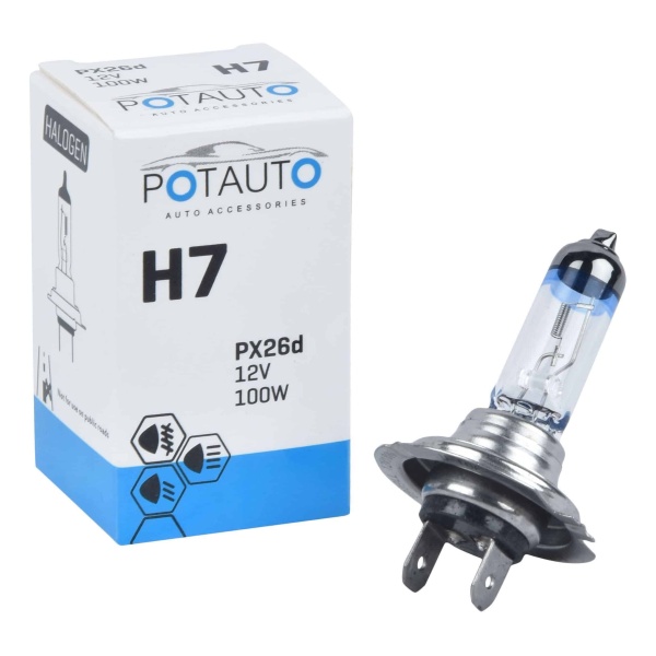 Potauto H7 Headlight Bulb PX26D 12V 100W Xtra Light