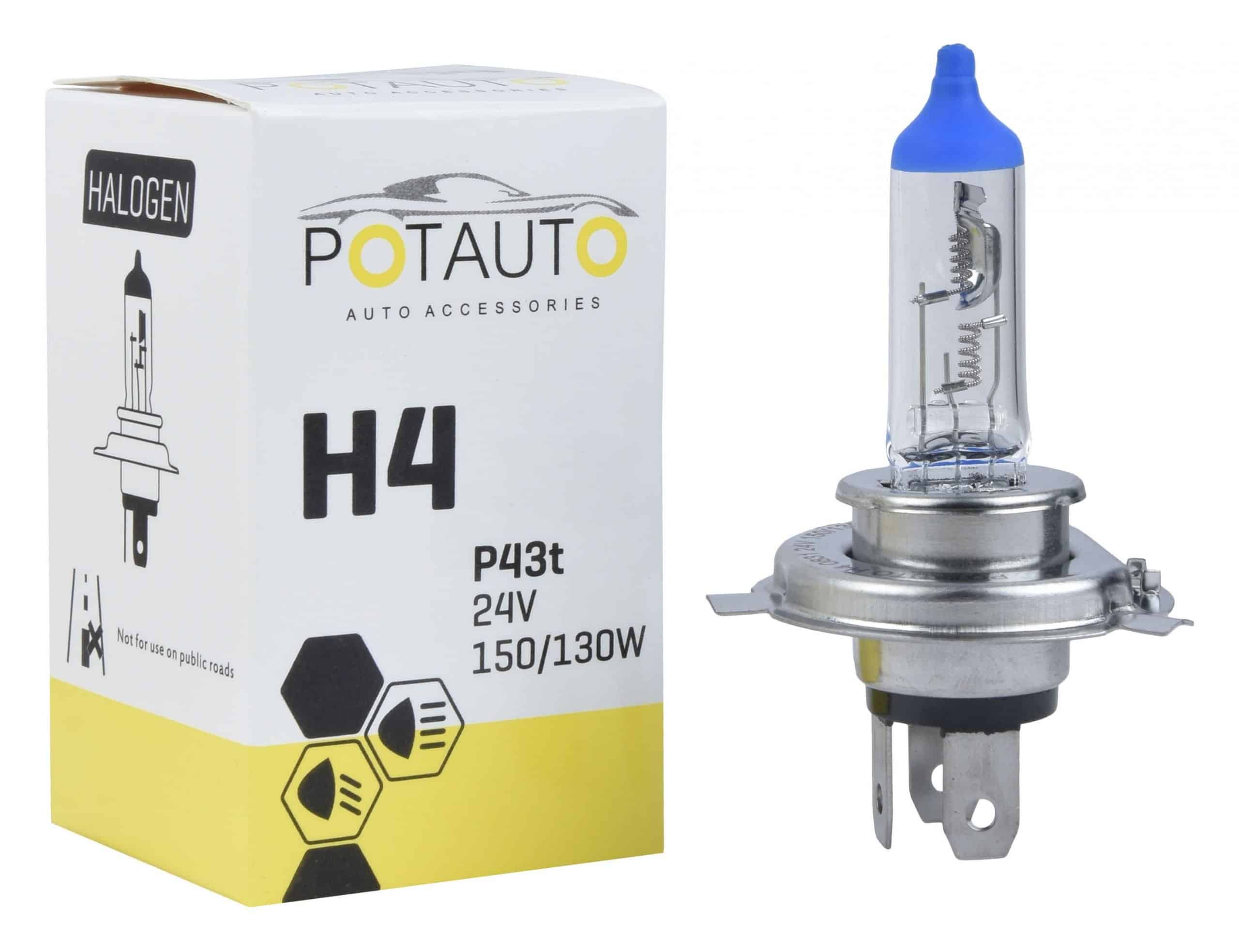 Potauto H4 Headlight Bulb P43t 24V 150/130W