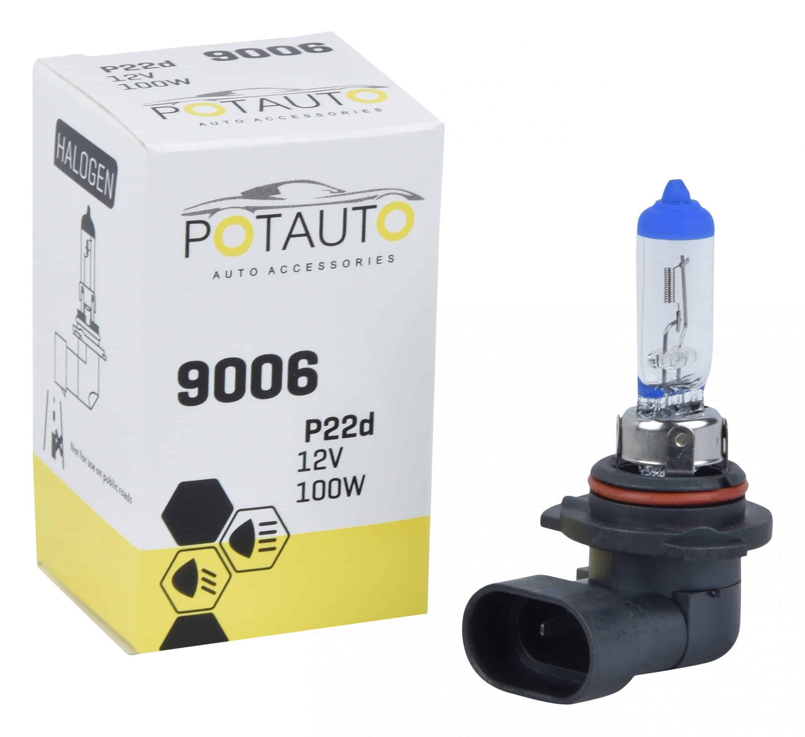 Potauto 9006 Headlight Bulb P22D 12V 100W