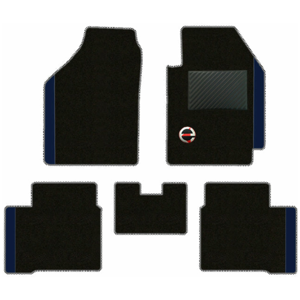 Elegant Duo Carpet Car Floor Mat Black and Blue Compatible With Maruti Brezza 2016-2021