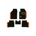 Elegant Duo Carpet Car Floor Mat Black and Orange Compatible With Volvo XC90