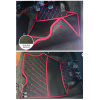 Elegant Luxury Leatherette Car Floor Mat Black and Red Compatible With Audi Q3