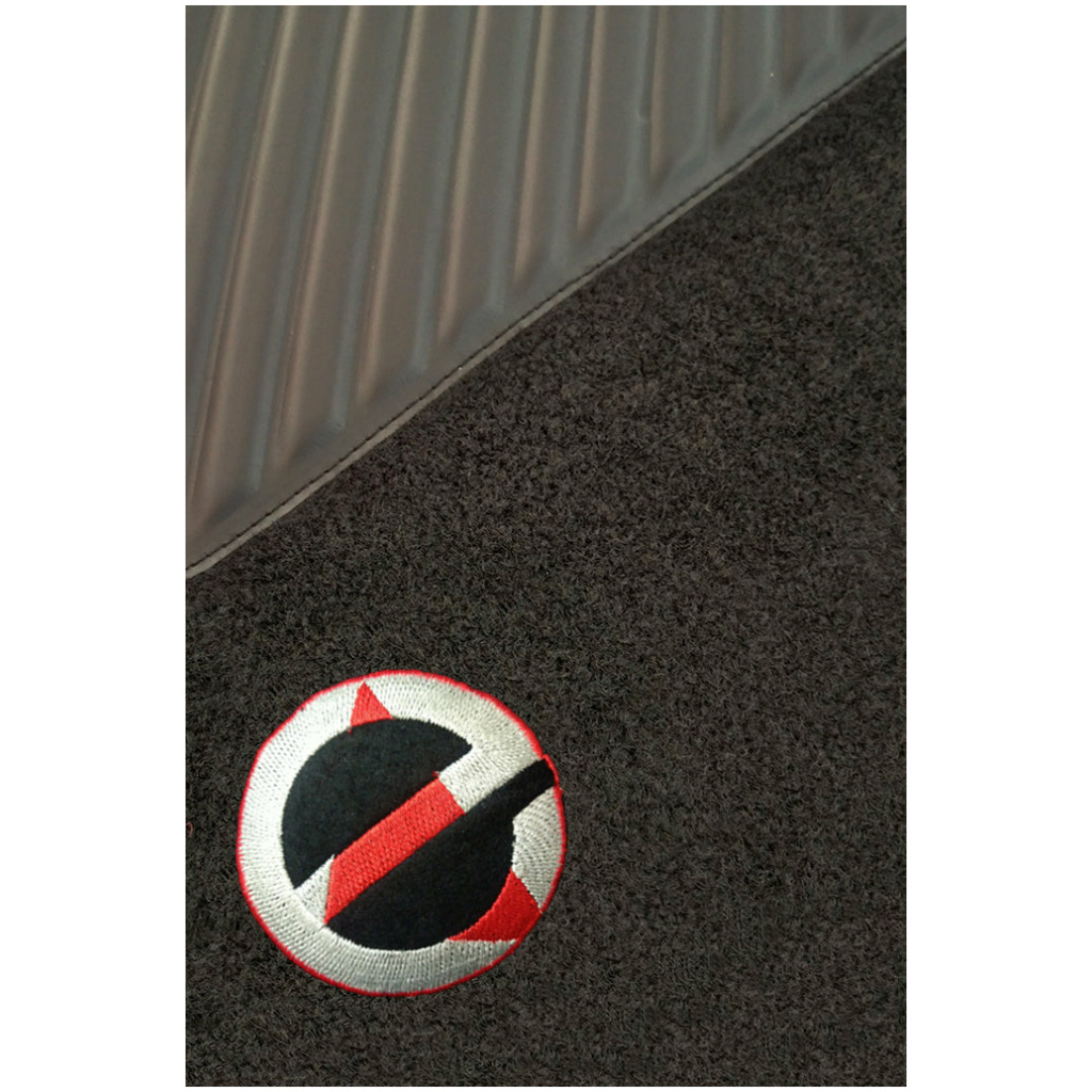 Elegant Duo Carpet Car Floor Mat Black and Orange Compatible With Honda Amaze 2018 Onwards