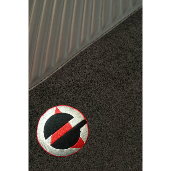 Elegant Duo Carpet Car Floor Mat Black and Beige Compatible With Datsun Redi Go