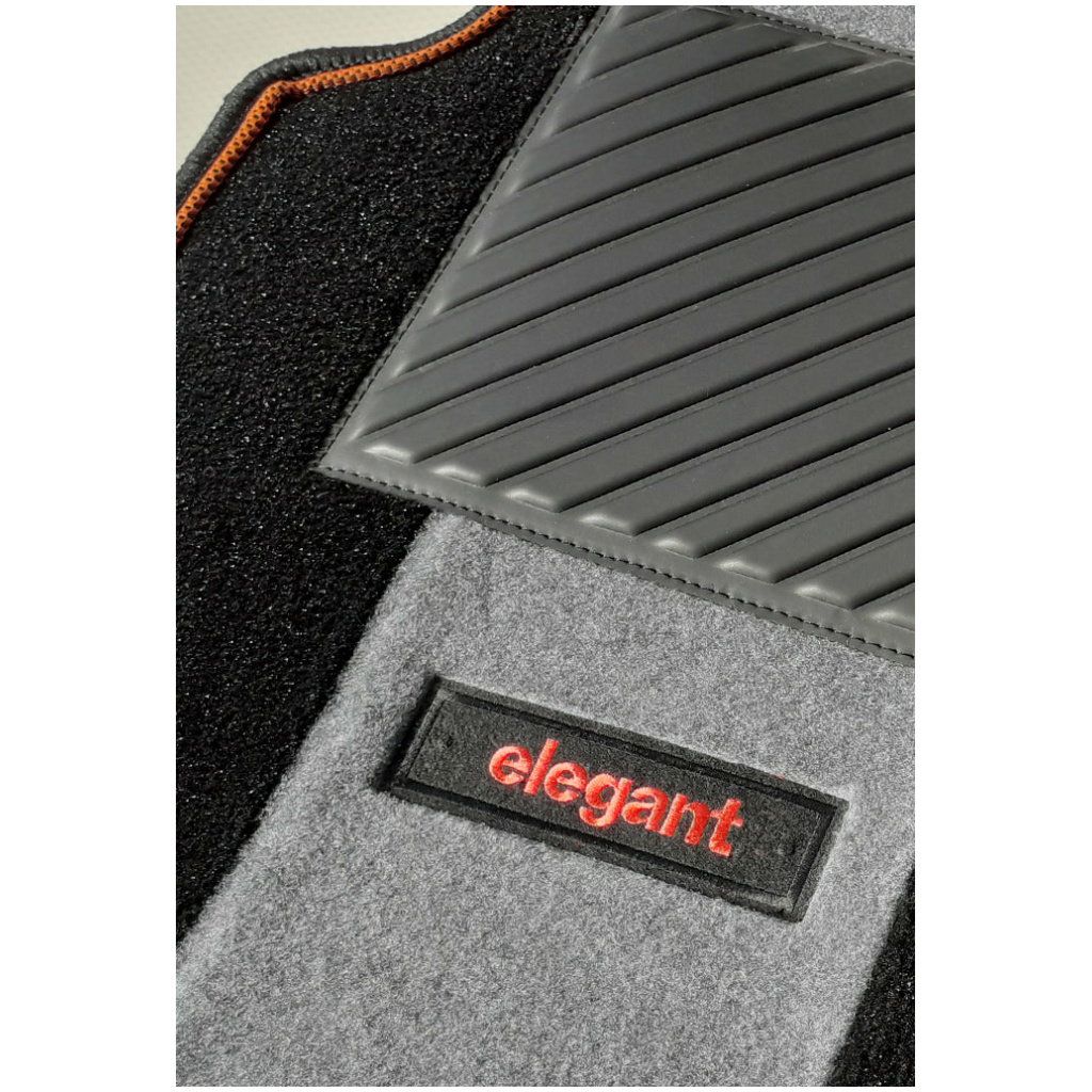 Elegant Edge Carpet Car Floor Mat Black and Grey Compatible With Mercedes Benz C200