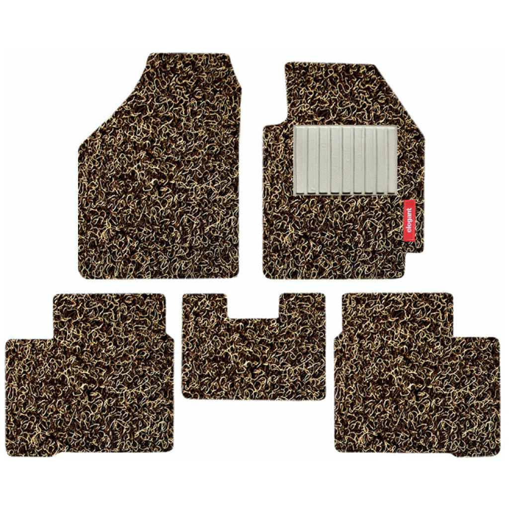Elegant Grass PVC Car Floor Mat Beige and brown Compatible With Maruti Baleno