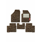 Elegant Grass PVC Car Floor Mat Beige and brown Compatible With Skoda Kushaq