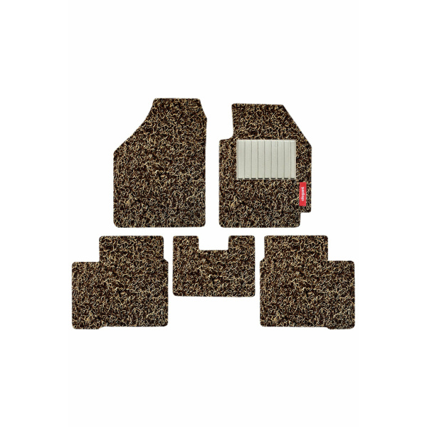 Elegant Grass PVC Car Floor Mat Beige and brown Compatible With Hyundai Venue
