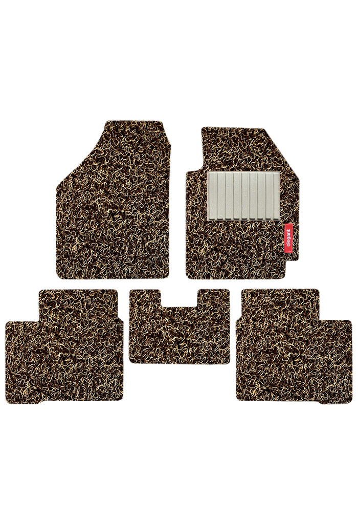 Elegant Grass PVC Car Floor Mat Beige and brown Compatible With Nissan Evalia