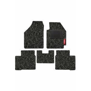 Elegant Grass PVC Car Floor Mat Black and Grey Compatible With Toyota Qualis