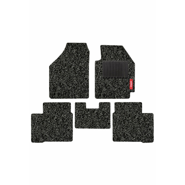 Elegant Grass PVC Car Floor Mat Black and Grey Compatible With Honda Jazz 2015-2017