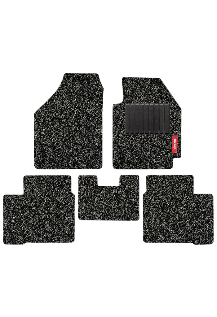 Elegant Grass PVC Car Floor Mat Black and Grey Compatible With Mahindra Tuv300