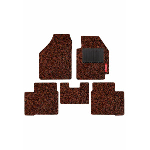 Elegant Grass PVC Car Floor Mat Tan and Brown Compatible With Mahindra Quanto