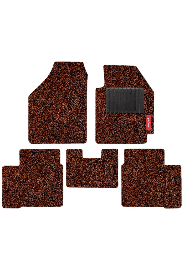 Elegant Grass PVC Car Floor Mat Tan and Brown Compatible With Kia Sonet