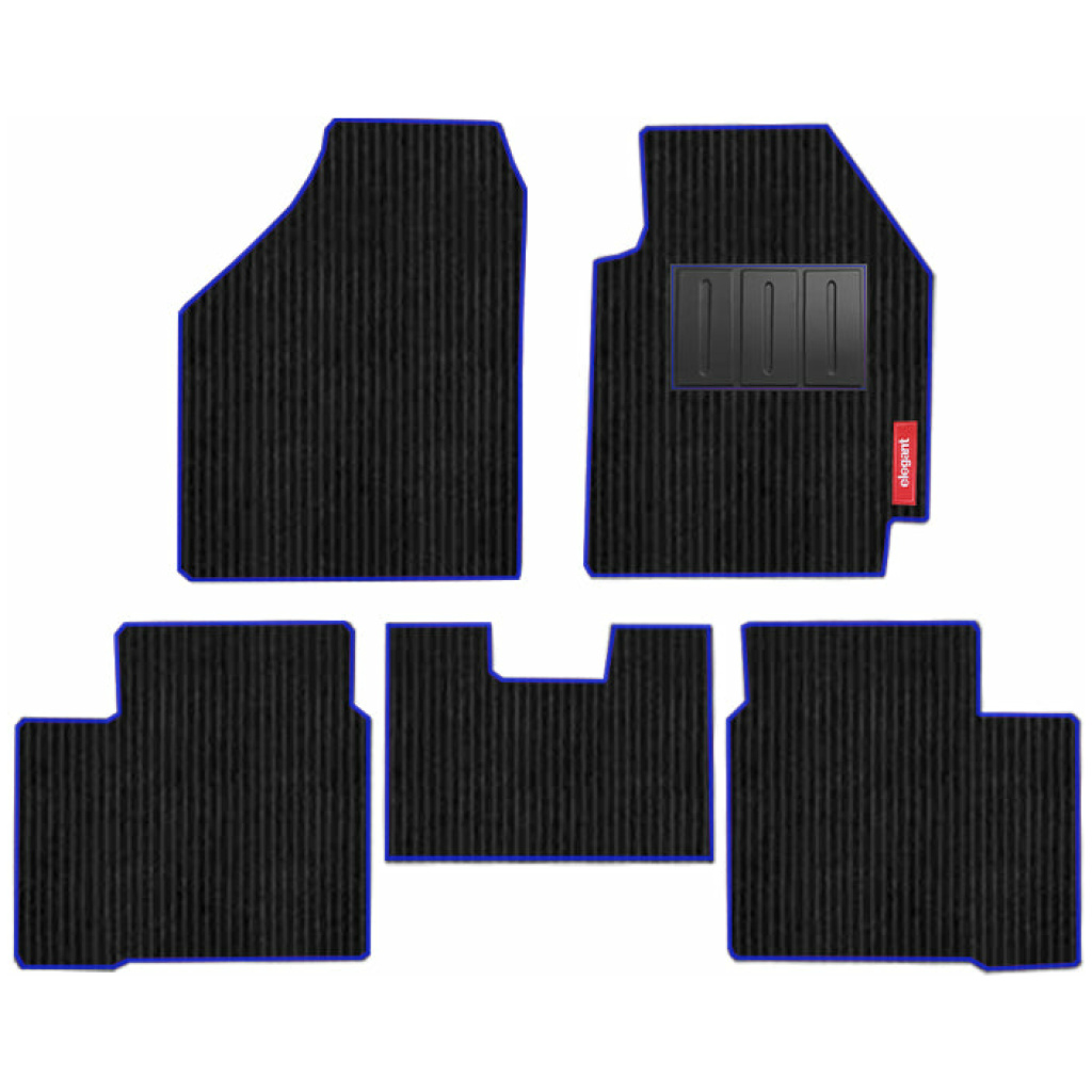 Elegant Cord Carpet Car Floor Mat Black and Blue Compatible With Volvo XC40