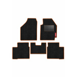 Elegant Cord Carpet Car Floor Mat Black and Orange Compatible With Volkswagen Jetta