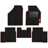 Elegant Cord Carpet Car Floor Mat Black and Red Compatible With Honda City Lq