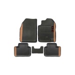 Elegant Diamond 3D Car Floor Mat Black and Beige Compatible With Mahindra Xuv500