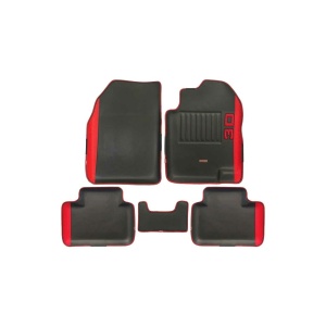 Elegant Diamond 3D Car Floor Mat Black and Red Compatible With Maruti Ignis