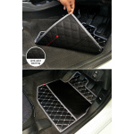 Elegant Luxury Leatherette Car Floor Mat Black and Orange Compatible With Chevrolet Spark