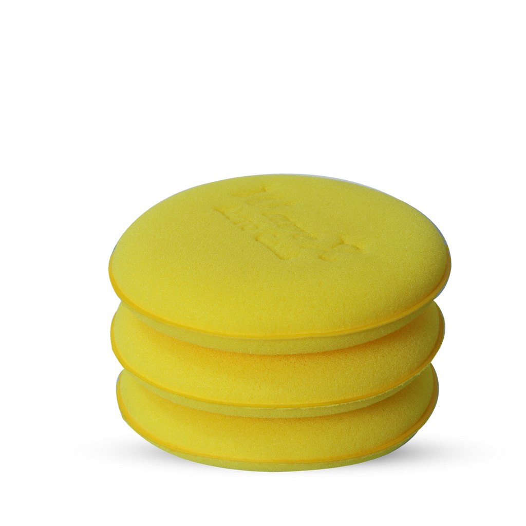 Wavex Ultrafine Foam Sponge Applicator for Car Wax, Dashboard Dressing and Many More (Pack of 3 Yellow)