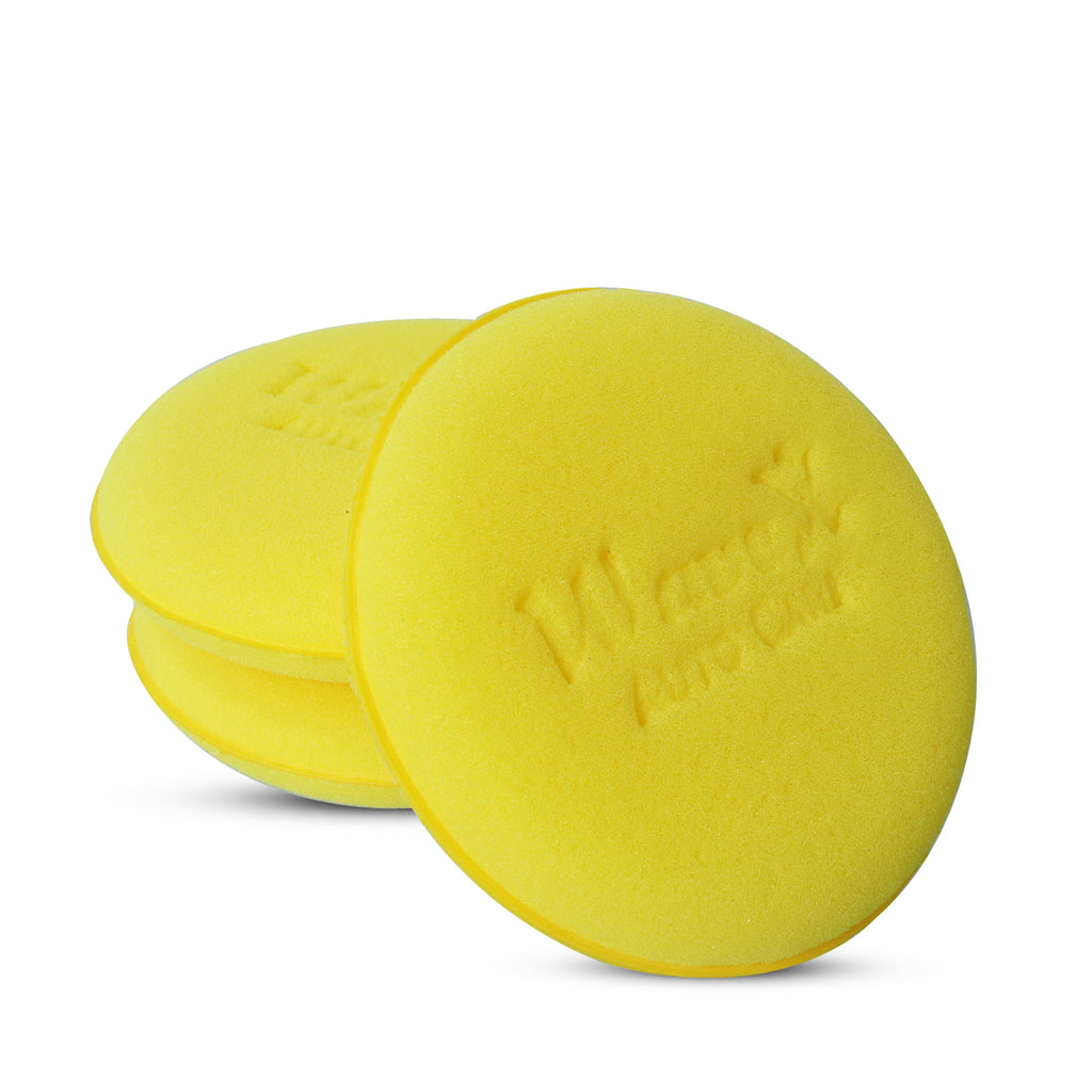 Wavex Ultrafine Foam Sponge Applicator for Car Wax, Dashboard Dressing and Many More (Pack of 3 Yellow)
