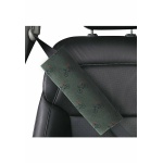 Elegant Fabric Seat Belt Shoulder Pads Grey Cycle Set of 2