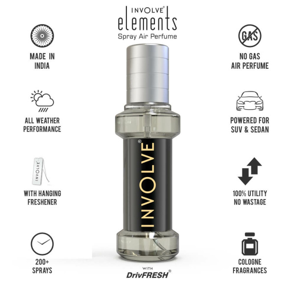 Involve Elements Earth Spray Air Perfume - Fine Fragrance - Car Fragrance Spray Air Freshener - IELE03