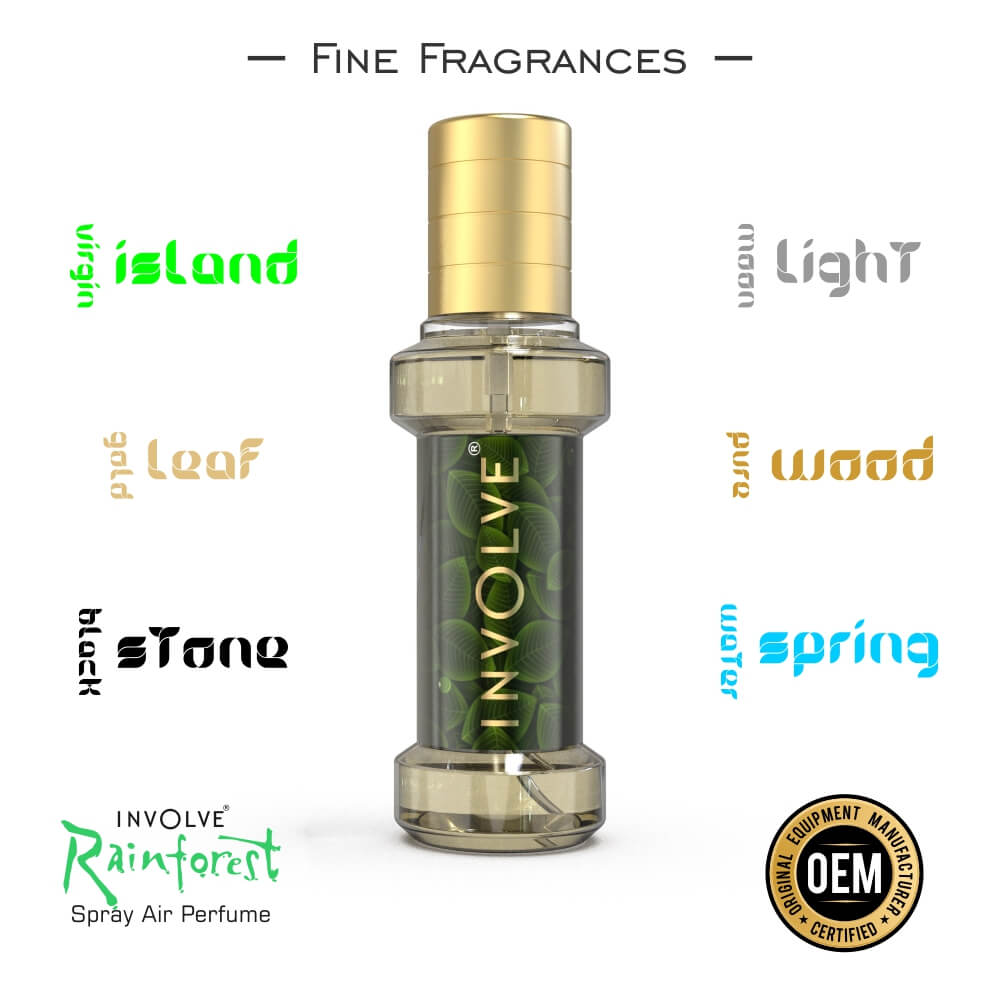 Involve Rainforest Virgin Island Scent Car Perfume - Fresh Fine Fragrance Spray Air Freshener - IRF07