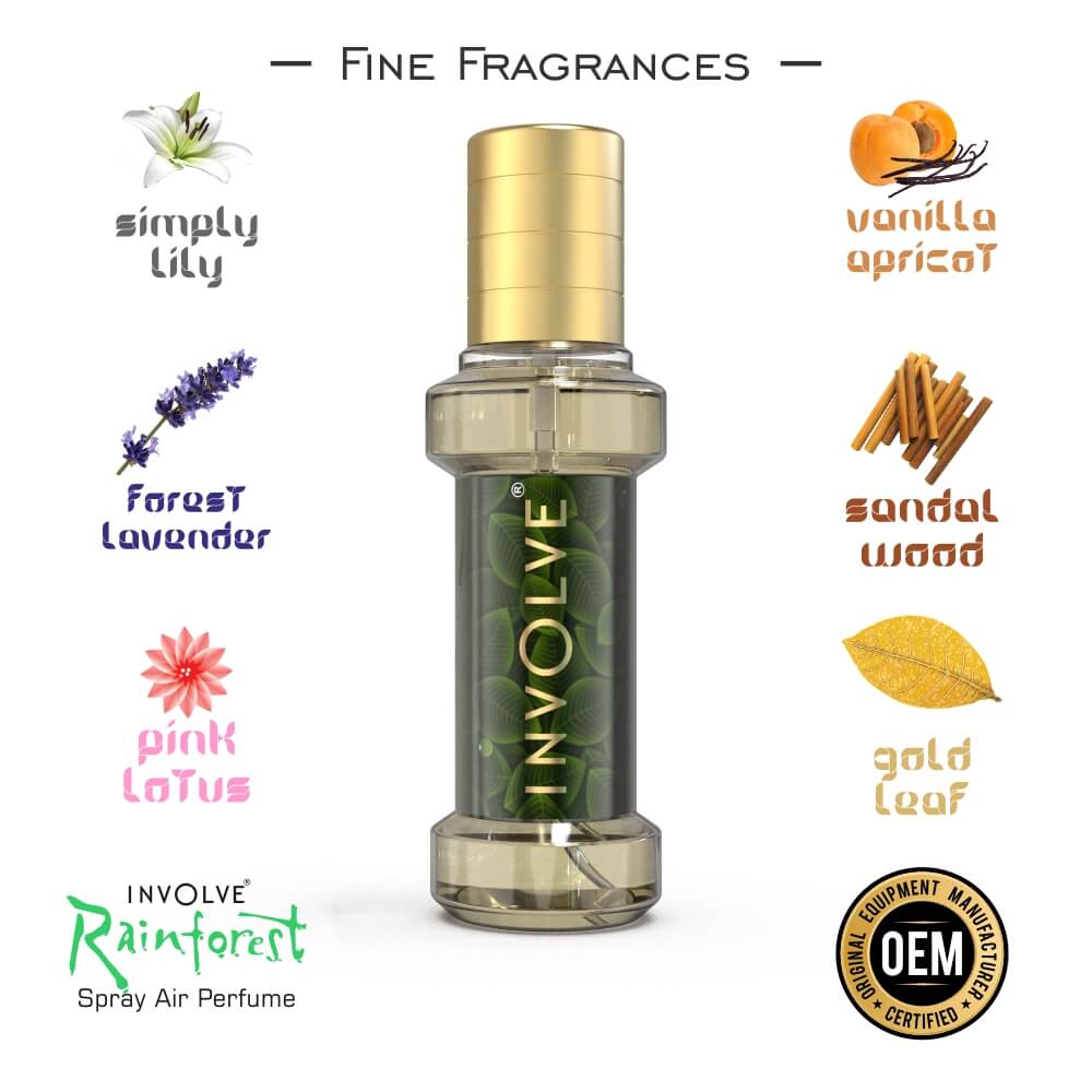 Involve Rainforest Black Stone Scent Car Perfume - Fresh Fine Fragrance Spray Air Freshener - IRF09