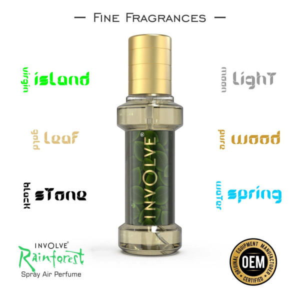 Involve Rainforest Moon Light Scent Car Perfume - Fresh Fine Fragrance Spray Air Freshener - IRF10