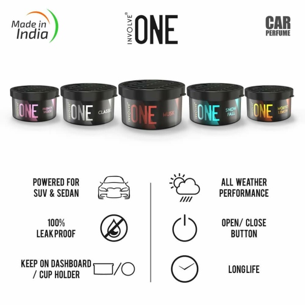 Involve ONE Hype Organic Car Perfume - Strong Fiber Air Freshener - Interior Car Perfume- IONE08