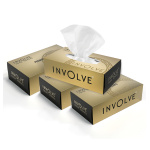 Involve Tissue Box | Premium Gold | Pack of 4 | Super Soft Face Tissue| 100 Pulls | 2Ply