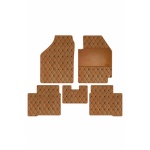 Elegant Luxury Leatherette Car Floor Mat Tan Compatible With Maruti Scross